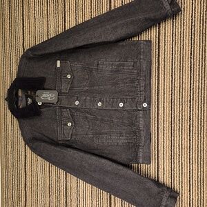 DEUS‎ EX MACHINA Black Grey Leon Trucker Western Blanket Mens M Jean Jacket NEW